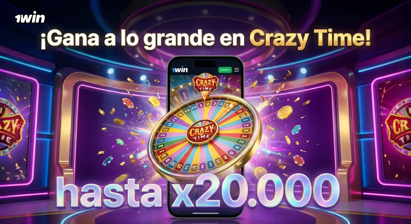 Game show de 1win con multiplicadores en pantalla