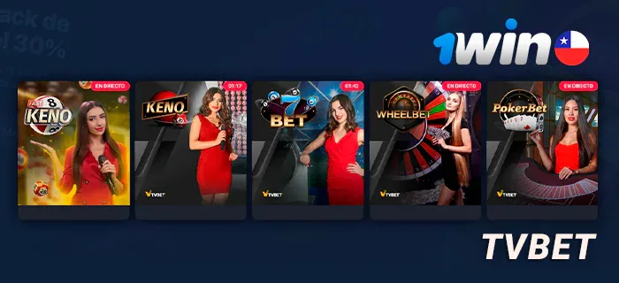 Sección TVBET del casino de 1win